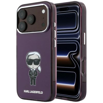 Karl Lagerfeld IML Ikonik Sketch Print MagSafe Case for iPhone 18 Pro / 17 Pro – burgundy