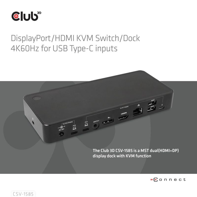 3. CLUB3D CSV-1585 KVM Switch Black