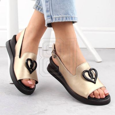 2. Filippo W PAW534B leather wedge sandals, gold