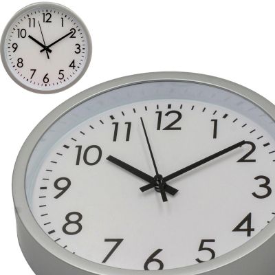 6. PP WALL CLOCK 20CM SILVER