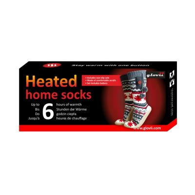 9. GLOVII HEATED POWER BANK SLIPPERS UNI SIZE (36-43), NORWEGIAN PATTERN, BATTERIES AND CHARGING CABLE INCLUDED, GOBM