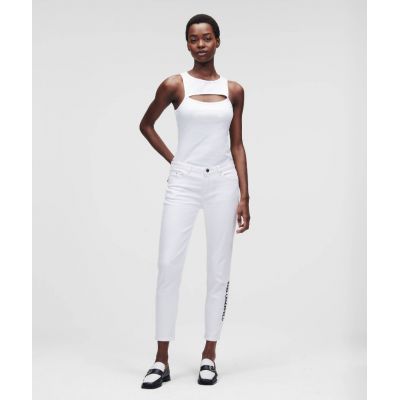 6. Karl Lagerfeld White Gf Denim Pants W 221W1101 jeans