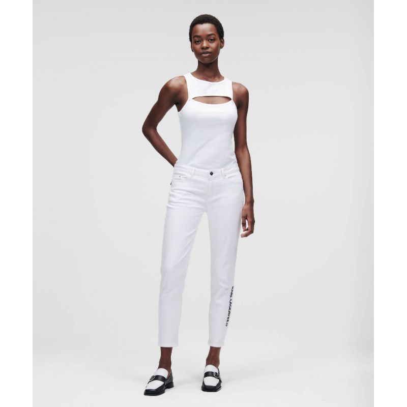 6. Karl Lagerfeld White Gf Denim Pants W 221W1101 jeans