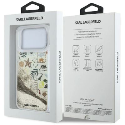 8. Karl Lagerfeld Liquid Glitter Beach & Sand Case for iPhone 17 Pro Max / 18 Pro Max - Beige