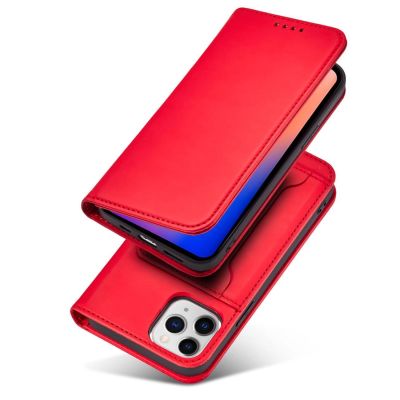 4. Magnet Card Case for iPhone 12 Pro Pouch Card Wallet Card Holder Red