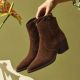 15. Brown women’s leather cowboy ankle boots Big Star SS274463