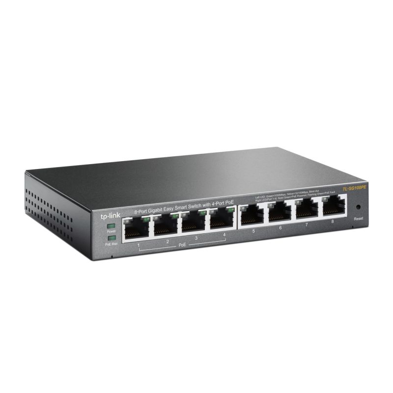 2. TP-Link TL-SG108PE Managed L2 Gigabit Ethernet (10/100/1000) PoE Support Black