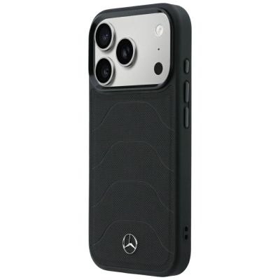 2. Mercedes Leather Mesh with Bow Line MagSafe Case for iPhone 18 Pro / 17 Pro - Black