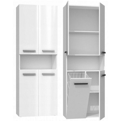 5. NEL BATHROOM COLUMN WHITE HALF 1 DOOR BASKET KR SET