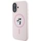 2. Karl Lagerfeld Silicone Karl&Choupette Heads Ring MagSafe iPhone 16 Case - Pink