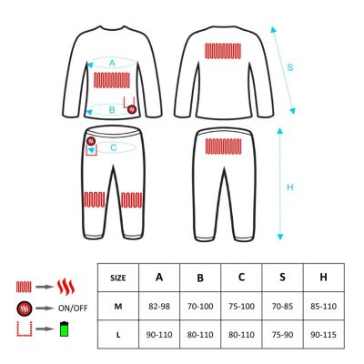 31. GLOVII HEATED THERMOACTIVE UNDERWEAR SET, SWEATSHIRT AND PANTS, SIZE L, BLACK, BATTERIES AND CHARGER INCLUDED, GXBL