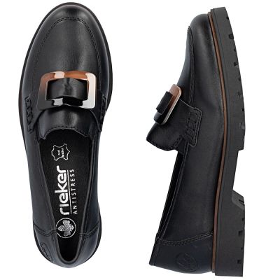 11. Women's black lords shoes Rieker 45553-00
