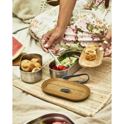 4. BB-Set of 2 steel lunch boxes, gray