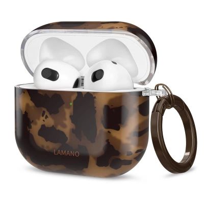 Tech-Protect Lamano case for AirPods 4 - brown and black