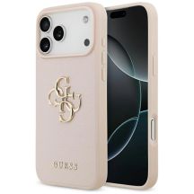Guess Grained Big 4G & Classic Logo Case for iPhone 17 Pro Max - Pink