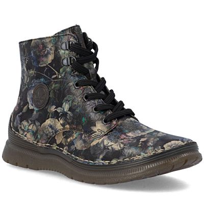 7. Women's insulated ankle boots with floral pattern Rieker 53632-90