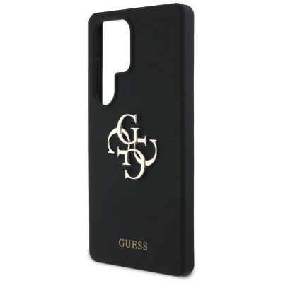 6. Guess Silicone Big 4G Logo Bottom Script case for Samsung Galaxy S25 Ultra - black