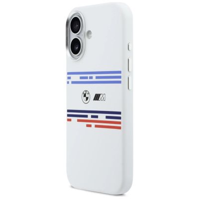 2. BMW M Silicon Horizontal Line MagSafe Case for iPhone 17 - White