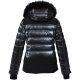Women’s black quilted ski jacket by Killtec with a detachable hood and zip fastening