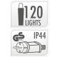 6. 120 LED LIGHTS WITH DECORATIVE BALL WARM WHITE