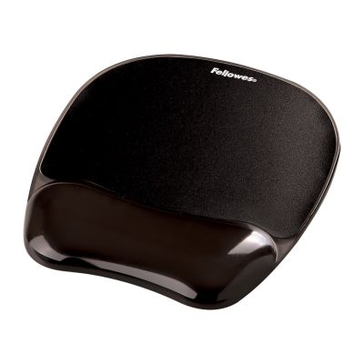 2. Fellowes CRYSTAL Gel Mouse Pad and Wrist Rest Black