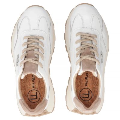 6. Leather platform sneakers, white, Filippo DP7498
