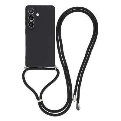 Samsung Galaxy A57 5G Case with Fiber Lining and Crossbody Strap - Black