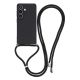 Samsung Galaxy A57 5G Case with Fiber Lining and Crossbody Strap - Black