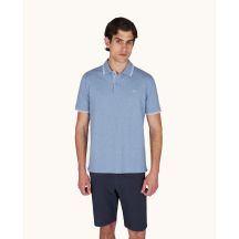 Paul&Shark Men's Cotton Button-Up Polo Shirt, Steel Blue 25411205-991