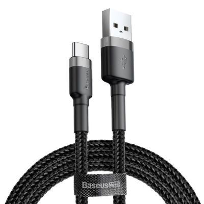 2. BASEUS USB CABLE TO USB-C CAFULE 3A 1M GREY-BLACK