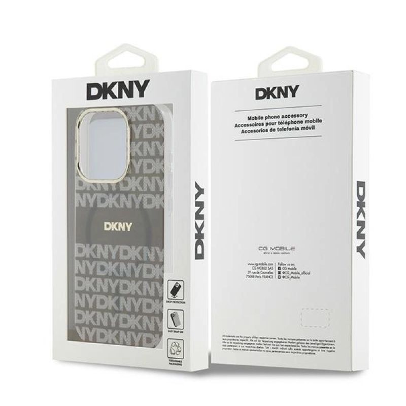 8. DKNY IML Mono & Stripe MagSafe case for iPhone 15 Pro - beige