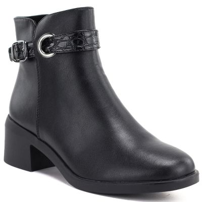 6. Women's leather ankle boots with insulated sole, black Sergio Leone BT-25-S