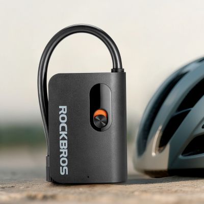 2. Rockbros L1 Mini Cordless Pump 70 psi Compressor 200 mm Schrader Hose Length - Black