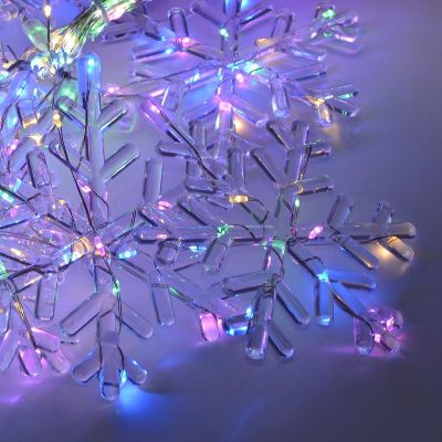 24. CHRISTMAS TREE LIGHTS LIGHT CURTAIN 200x200 CM 408LED SNOWFLAKES MULTICOLOR