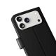 10. Puro Wallet Stand Case for iPhone 17 Pro Made of Eco-Leather, with a Flap, Wallet, and Stand Function - Black