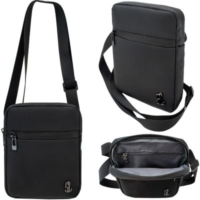 PU Shoulder Bag P8312-0, Black, SEMI LINE