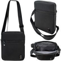 PU Shoulder Bag P8312-0, Black, SEMI LINE