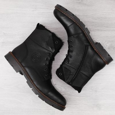 3. Rieker M RKR296A wool-lined leather ankle boots, black
