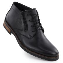 Men's leather ankle boots, unlined, black, Rieker14609-00