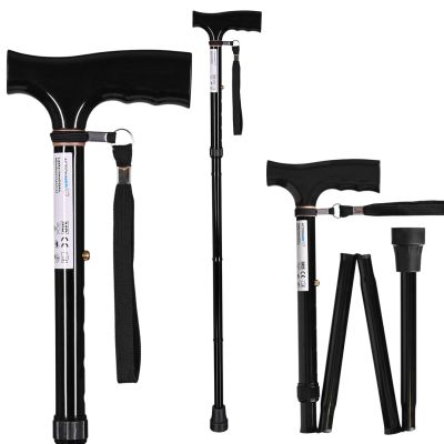 Folding walking stick (black)
