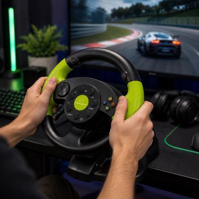 25. Esperanza EG104 steering wheel (PC, Xbox 360; black and green)