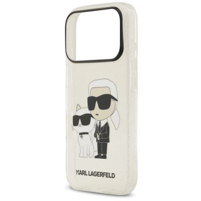 6. Karl Lagerfeld IML NFT Glitter Karl&Choupette Case for iPhone 18 Pro Max / 17 Pro Max - Transparent