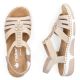 5. Women's beige wedge sandals Rieker 66201-62