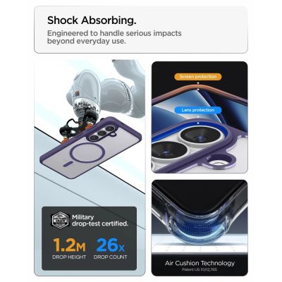 10. Spigen Ultra Hybrid Mag MagSafe Case for Samsung Galaxy S26+ - Clear Navy Blue