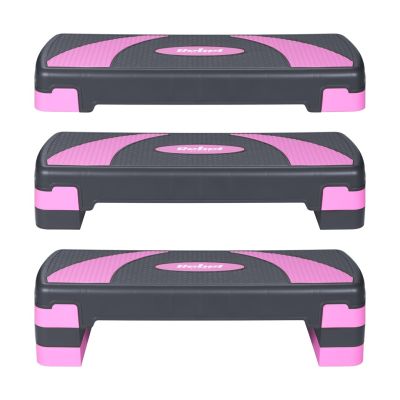 7. Aerobics and Fitness Step REBEL ACTIVE RBA-3225-PU, 3 Levels, Grey-Purple