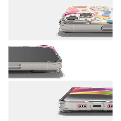 10. Ringke Fusion Design Armored Sleeve Cover with Gel Frame for iPhone 14 Plus transparent (Floral) (FD637E31)
