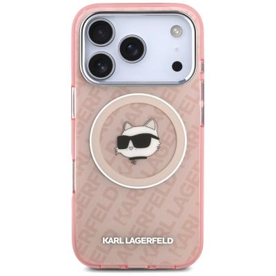 3. Karl Lagerfeld IML Choupette Head Logo MagSafe Case for iPhone 17 Pro Max - Pink