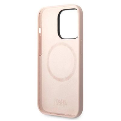 7. Karl Lagerfeld KLHMP14LSLKHLP iPhone 14 Pro 6.1 "hardcase light pink / light pink Silicone Karl`s Head Magsafe