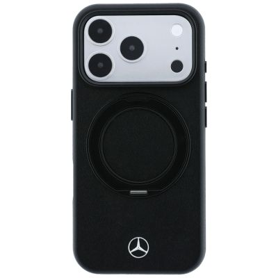 3. Mercedes Leather Case with Ring Stand MagSafe for iPhone 18 Pro / 17 Pro - Black