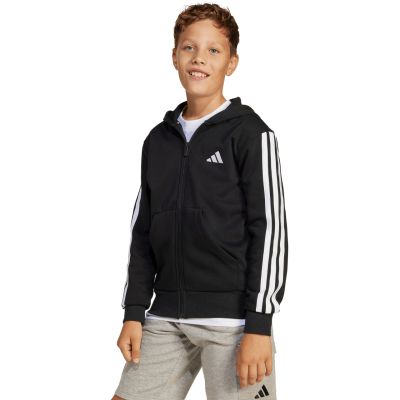 4. adidas Essentials Full-Zip Kids' Sweatshirt Black and White JD6494